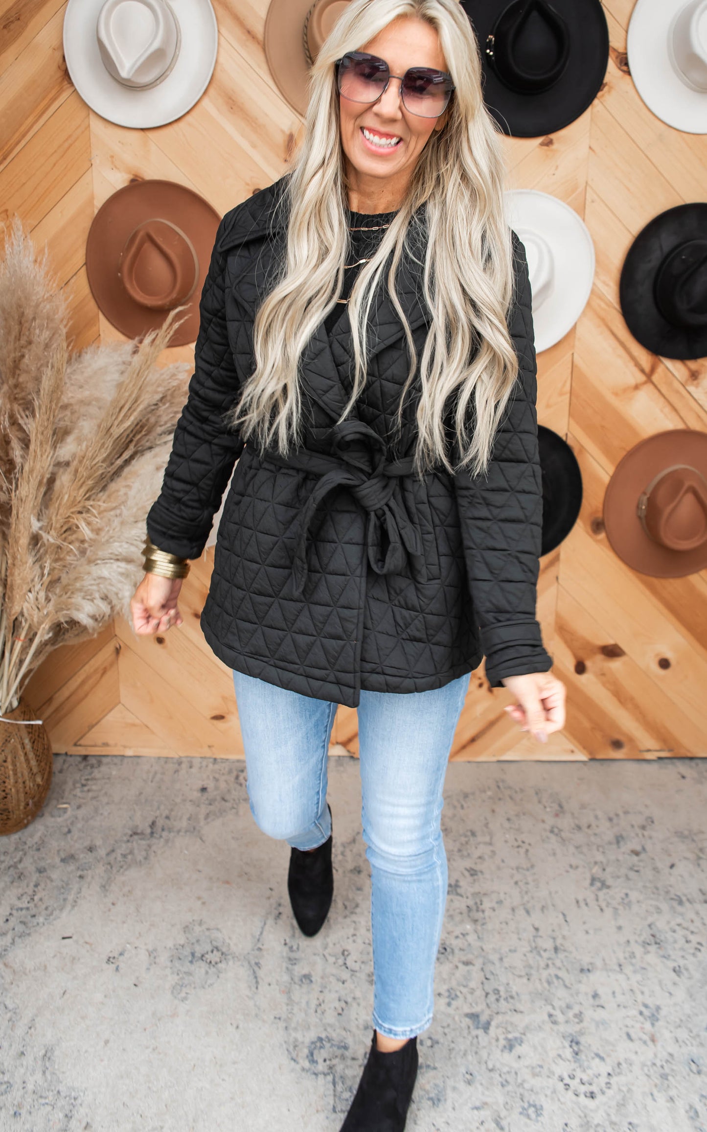 Fall in Season Quilted Jacket | Black