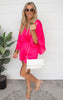 Fuchsia Kimono Sleeve Romper