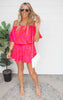 Leopard On/Off Shoulder Ruffle Romper