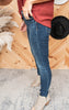 Mid Rise Vintage Raw Hem Skinny Denim Jeans | Judy Blue