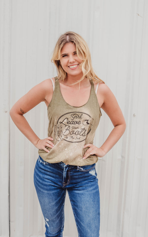Leave Your Boots Sample Racerback Tank Top | FINAL SALE