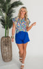 The Lizzy Trust the Process Floral Short Sleeve Blouse Top - Final Sale**