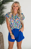 The Lizzy Trust the Process Floral Short Sleeve Blouse Top - Final Sale**