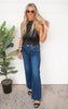 Wide Leg Denim Jeans - Risen