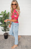 Pretty Little Flower Puff Sleeve Top