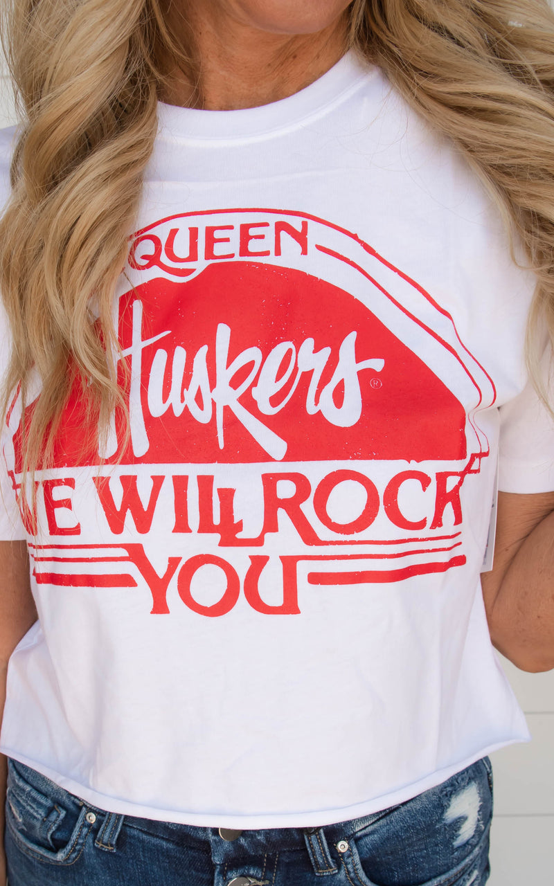 Queen Huskers Will Rock You Cropped Tee