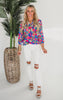 The Lizzy Live Out Loud Floral Blouse Top - Final Sale