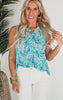 The Lizzy Floral Fantasy Sleeveless Blouse Top -Final Sale