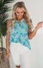 The Lizzy Floral Fantasy Sleeveless Blouse Top -Final Sale