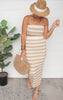 mocha striped skirt set 