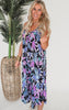 Sleeveless Tropical Print Knit Jumpsuit - Final Sale