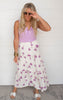 Lavender Floral Print Tiered Maxi Skirt | FINAL SALE