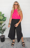 Black Wide Slit Pants