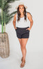 Highwaist Athleisure Shorts with Cuffed Leg | Mono B - Final Sale