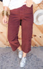 Judy Blue Tummy Control High Rise Wide Crop Denim Jeans | Dark Red