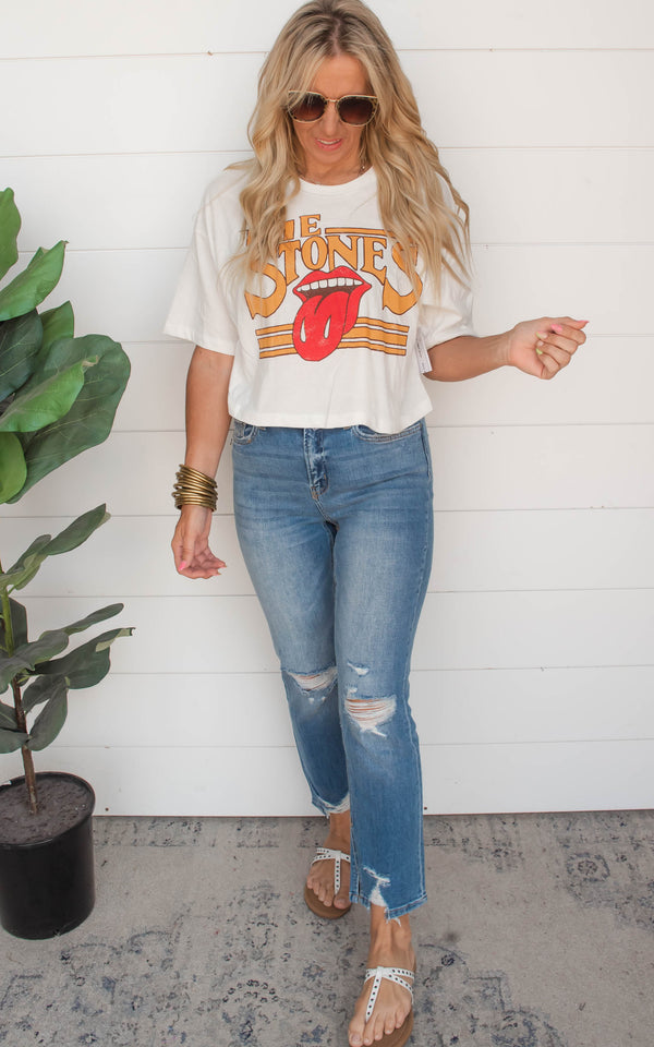 The Rolling Stones Stoned Cropped Tee
