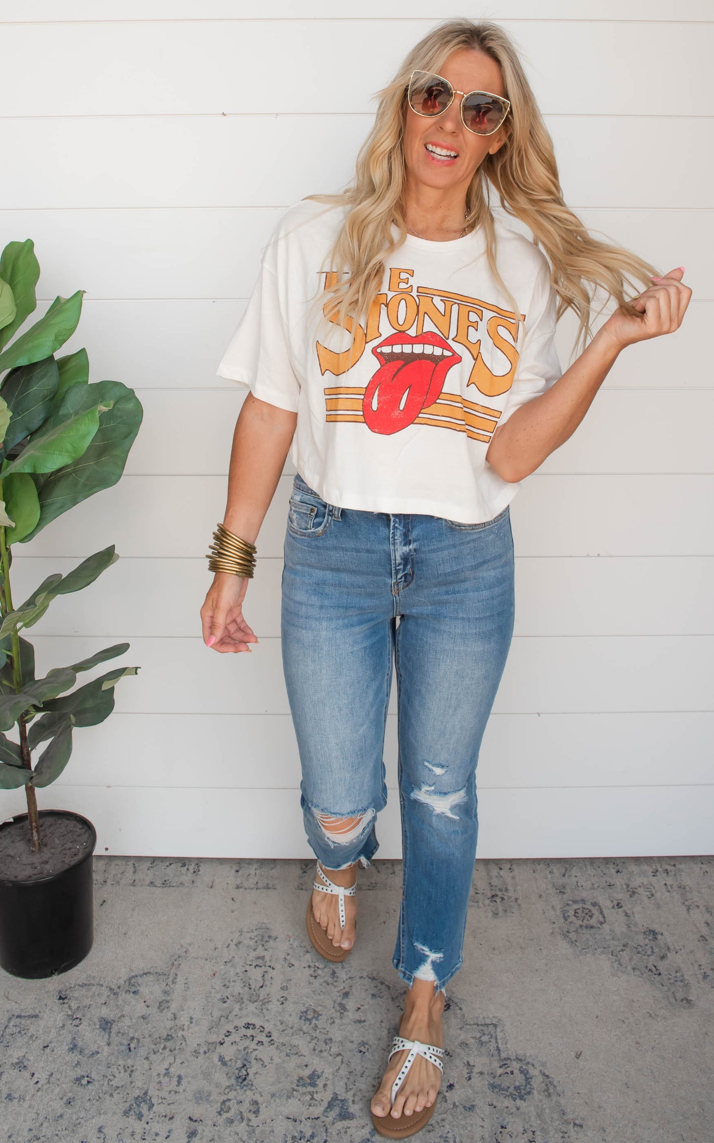 The Rolling Stones Stoned Cropped Tee