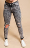 Mid-Rise Distressed Grey Crop Skinny - Vervet - BAD HABIT BOUTIQUE 