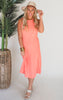 Sleeveless Exposed Seam Rib Knit Maxi Dress - Final Sale