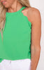 Scalloped Halter Tie Top - Kelly Green