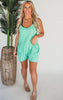 OH Snap Casual Sleeveless Washed Knit Romper