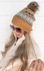 Fair Isle Pom Beanie - Mustard