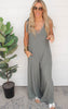 Olive Day Dreamer Wide Leg Comfy Jumpsuit