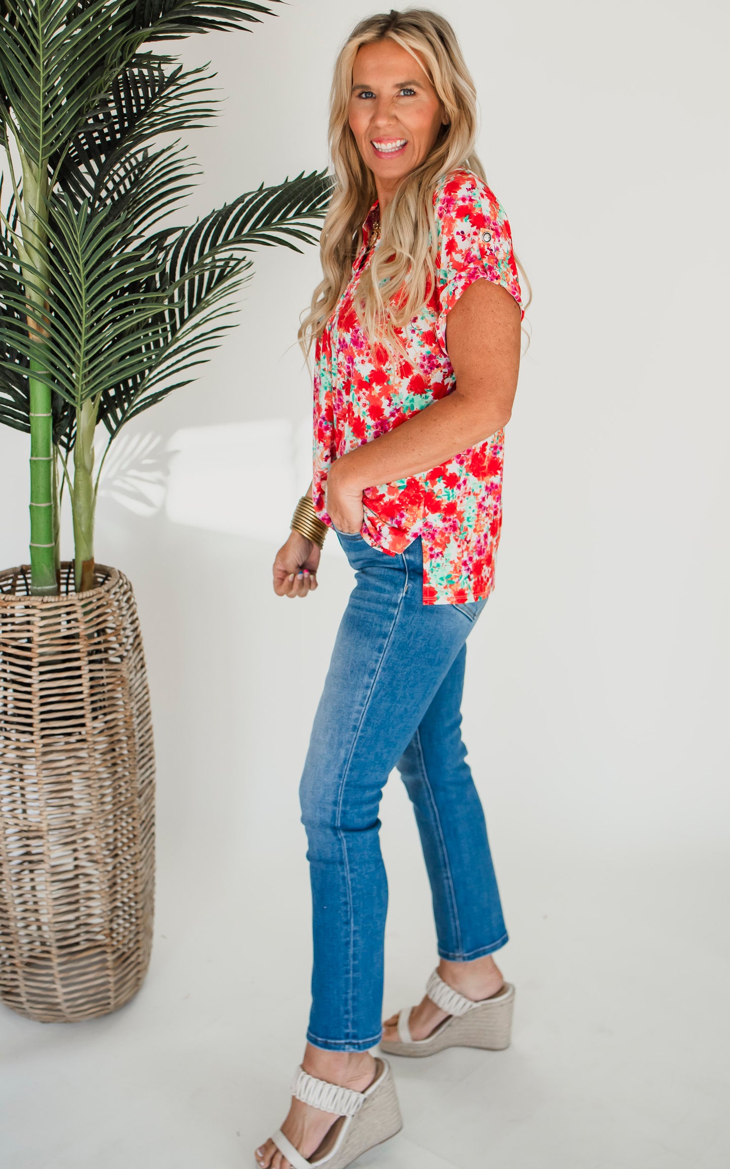 The Lizzy Free to Be Short Sleeve Blouse Top - Final Sale