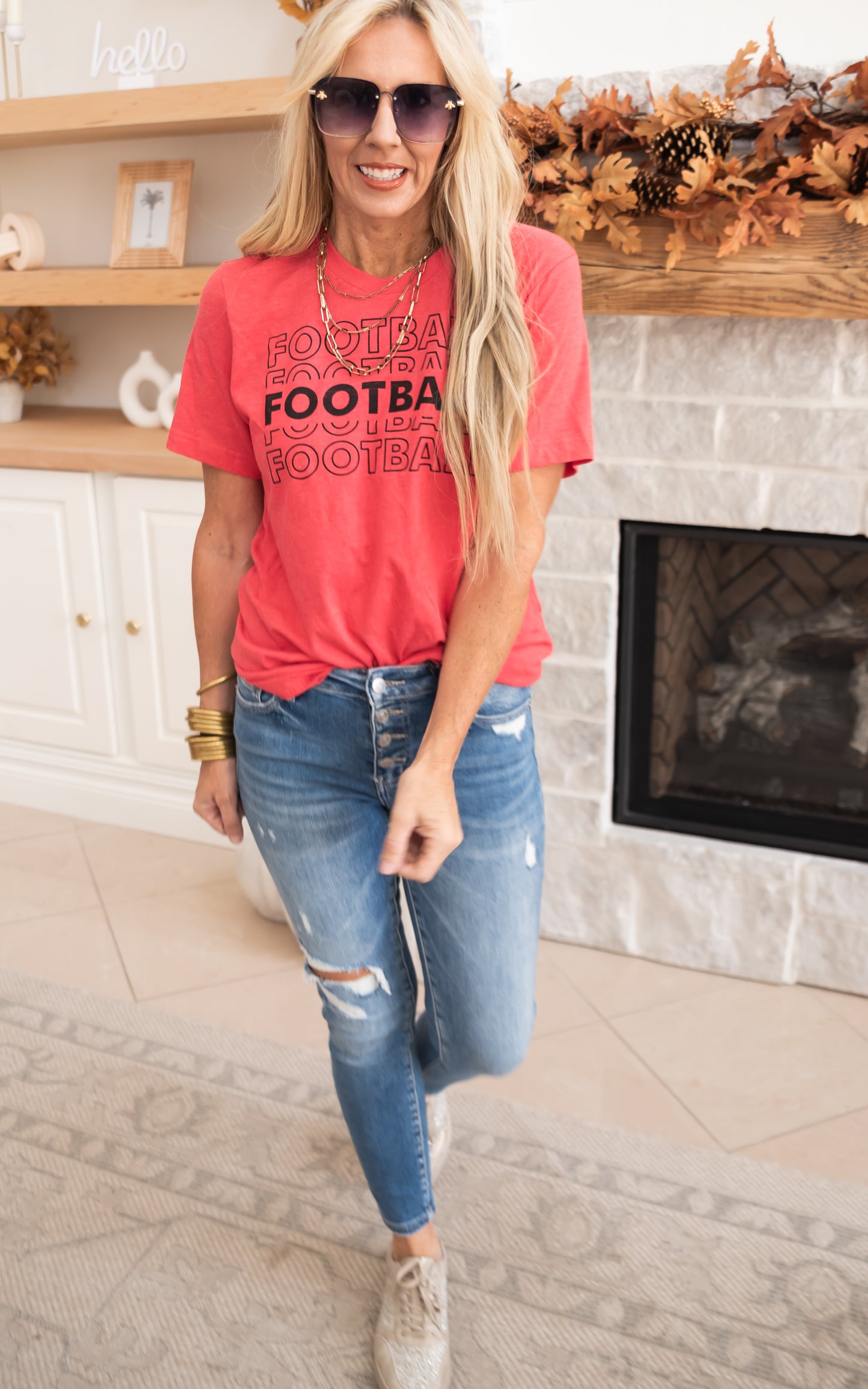 RED FOOTBALL T-SHIRT 