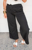 Ribbed Crossover Waist Wide Leg Lounge Pants | MONO B