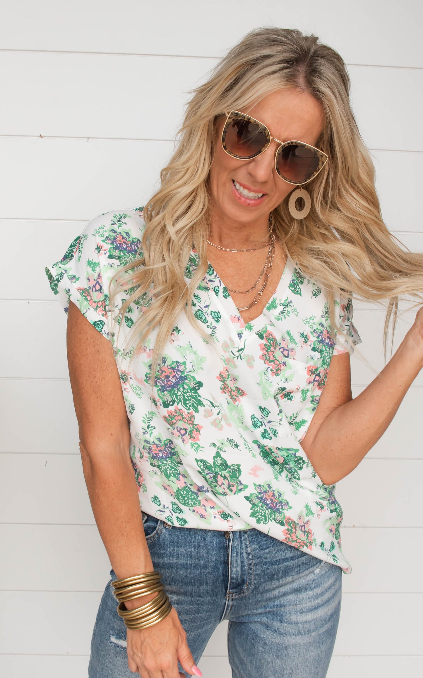 Flower Pattern Print Top | FINAL SALE