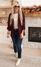 The Boyfriend Blazer - Wine
