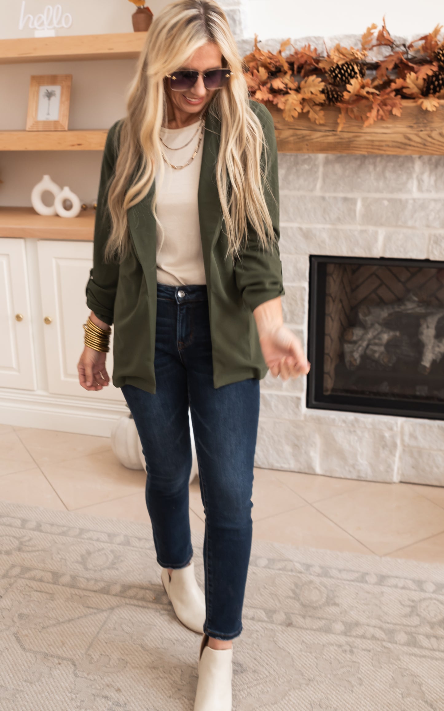 The Boyfriend Blazer - Olive