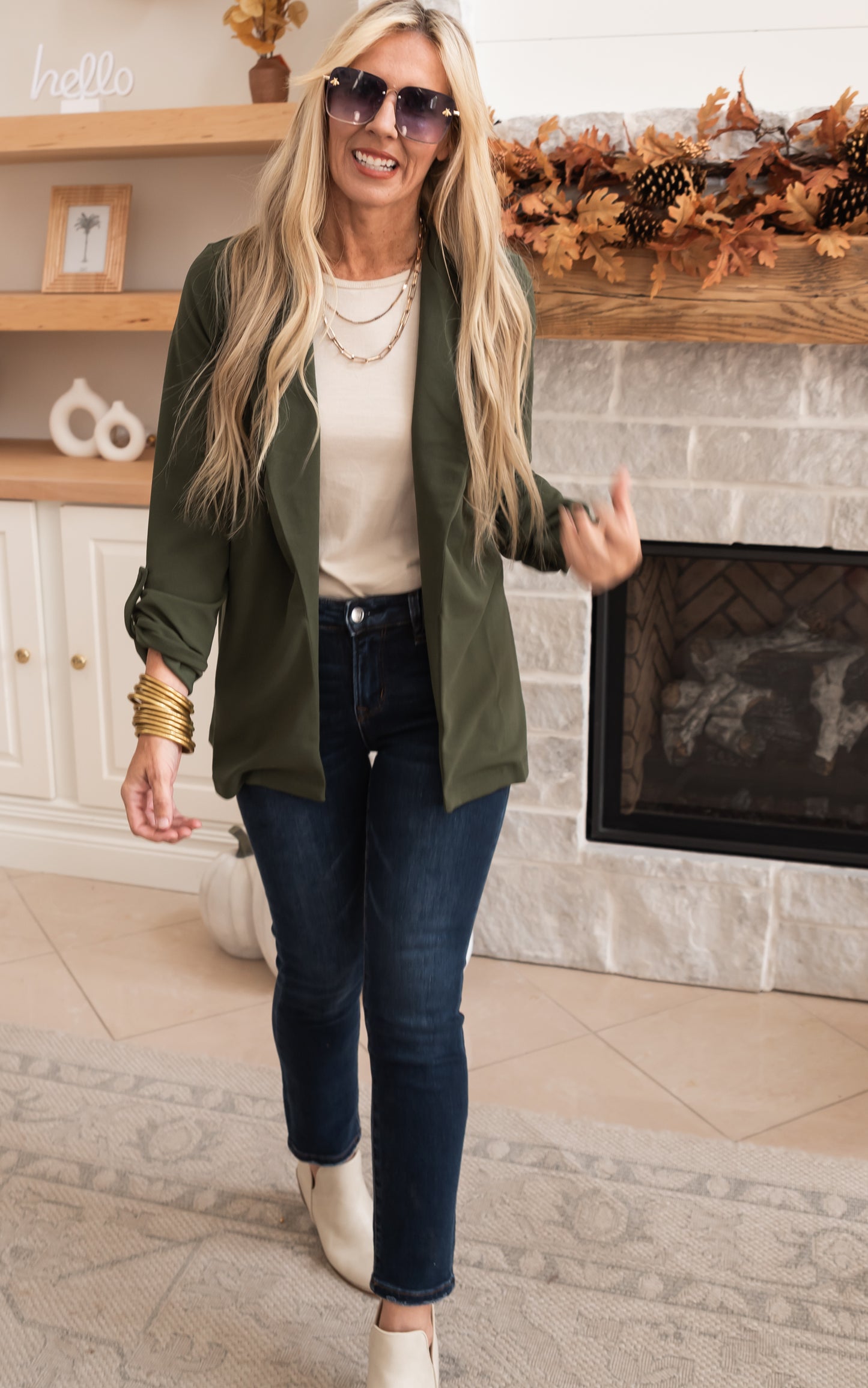 The Boyfriend Blazer - Olive