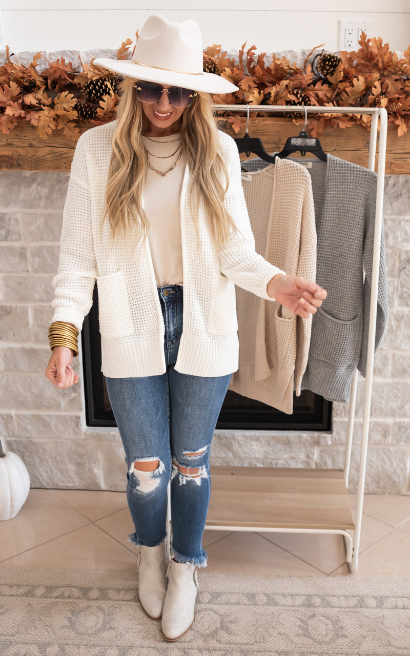 The Jessica Waffle Knit Cardigan