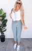 blue Tapered Leg Cropped Pant | Mono B