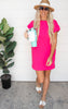 The Riley T-Shirt Dress - Fuchsia