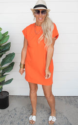 The Riley T-Shirt Dress - Orange