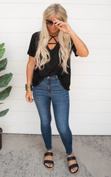 Knit Top w/ Front Details - BIBI