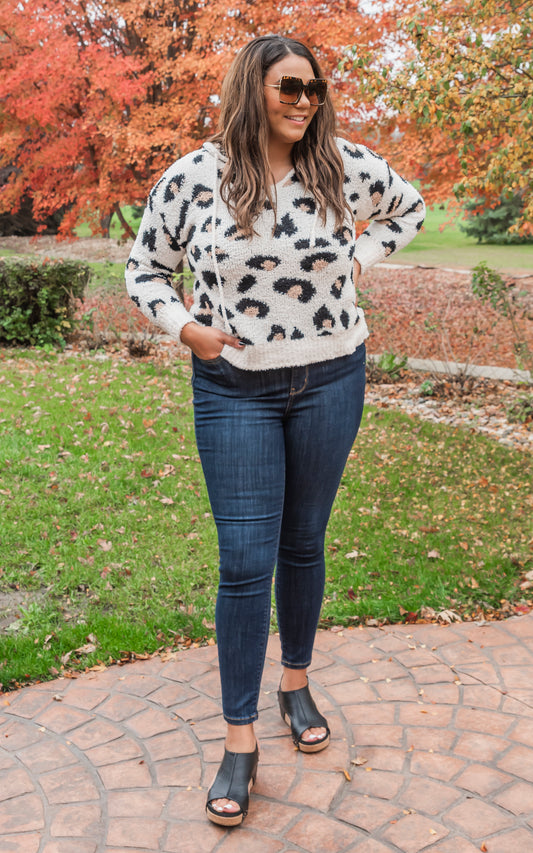 Leopard Printed Soft Sweater Top