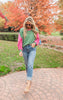 Add a Pop of Kelly Green Colorblock Sweate