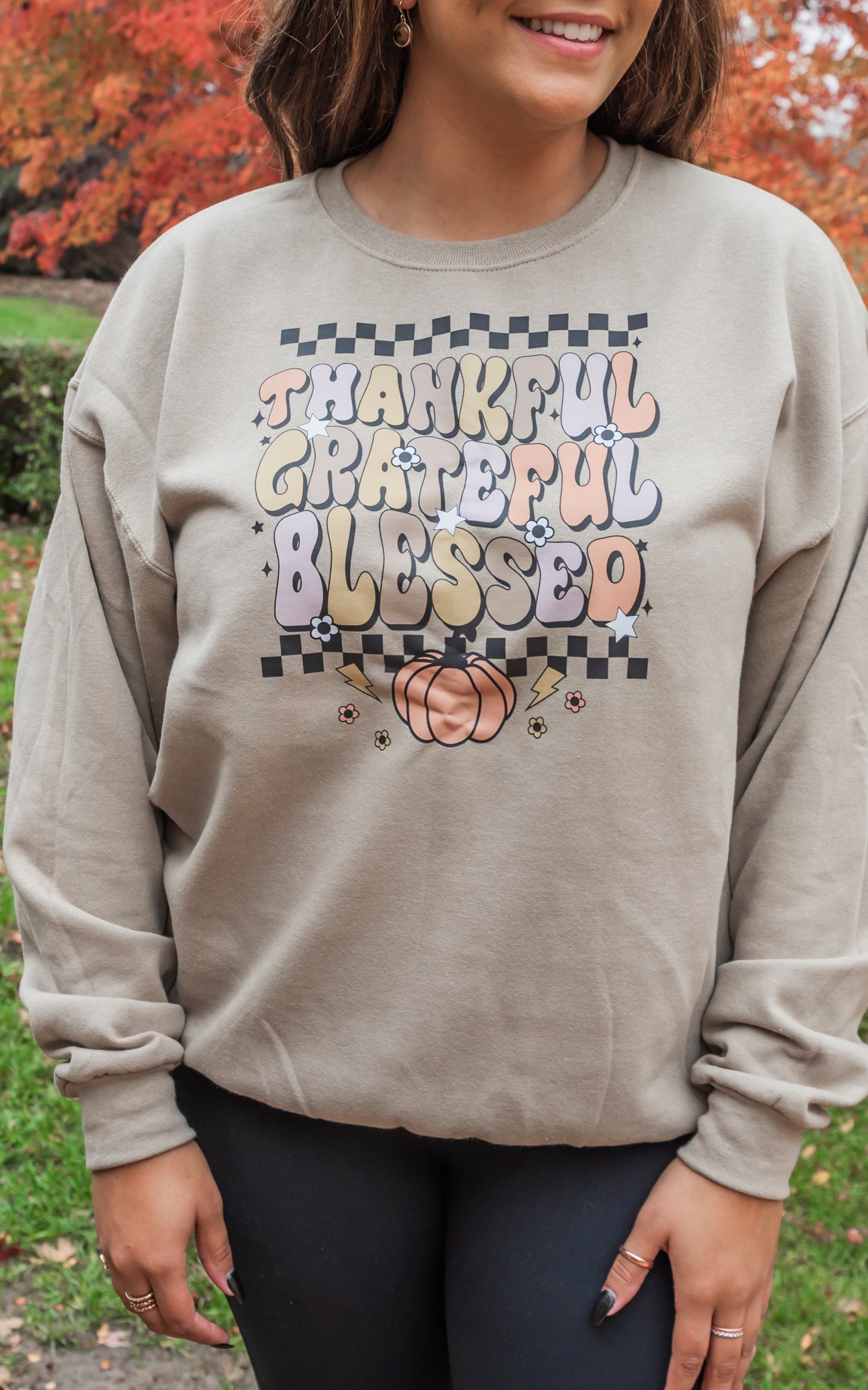 Thankful Grateful Blessed Crewneck Sweatshirt