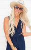 Navy V-Neck Jumpsuit