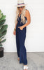 Navy V-Neck Jumpsuit