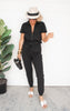 Half Zip Collared Jersey Jumpsuit | Mono B