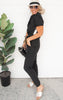 Half Zip Black Jumpsuit