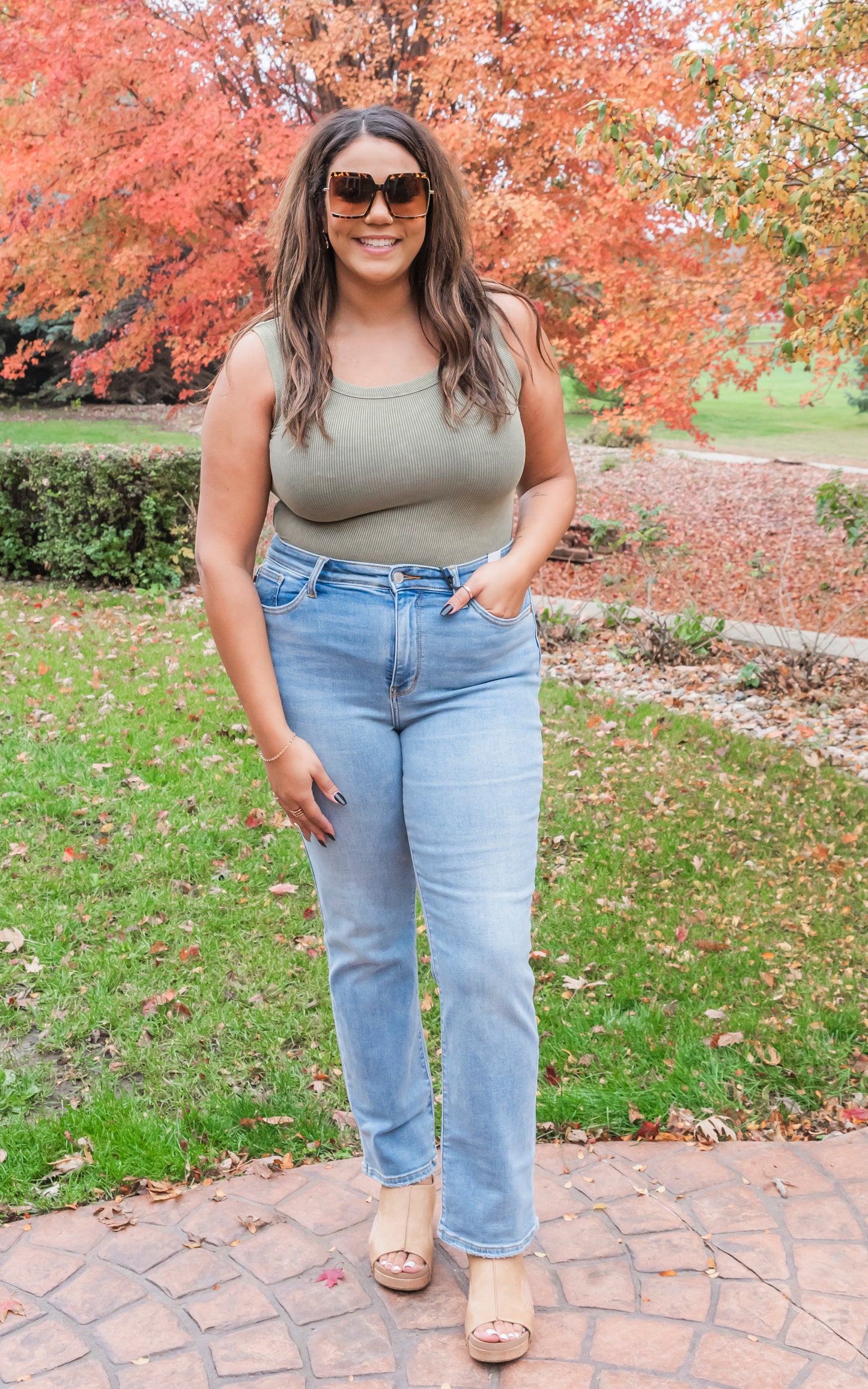 Washed Ribbed Scoop Neck Tank Top - Pt 2