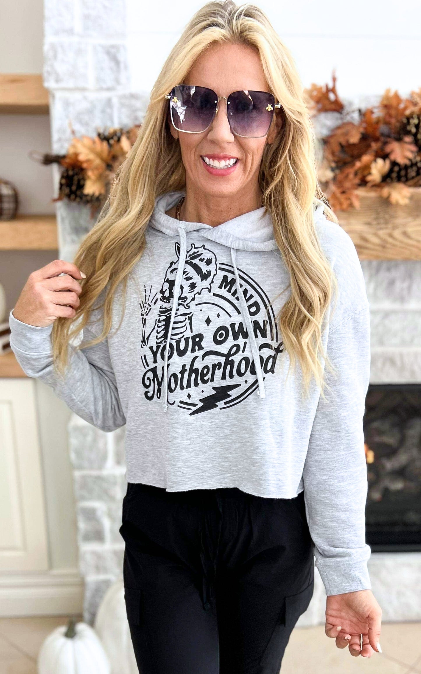 Mind Your Own Cropped Sweatshirt**