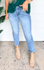 High Rise Slim Crop Straight Jeans - Vervet - Final Sale