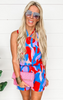 Color Mixer X Neck Halter Romper